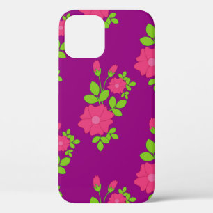 Lila nahtloses Muster mit rosa Blume und Gree Case-Mate iPhone Hülle