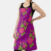 Lila nahtloses Muster mit rosa Blume und Gree Schürze (InSitu)