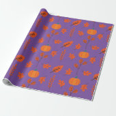 Lila nahtloses Wrapping Paper: Cosy Pumpkin Joy Geschenkpapier (Ungerollt)