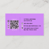 Lila Nails Glitzer Tropfen Typografie Nail Tech Visitenkarte (Rückseite)