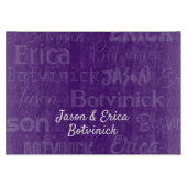 Lila Name Challah Board Schneidebrett (Vorderseite)