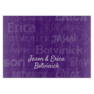 Lila Name Challah Board Schneidebrett