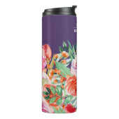 Lila Name der Blumenkolorbie Thermosbecher (Nach links gedreht)