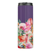 Lila Name der Blumenkolorbie Thermosbecher (Rückseite)