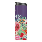 Lila Name der Blumenkolorbie Thermosbecher (Nach rechts gedreht)