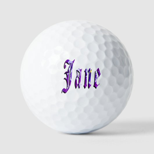 Lila Name der BlütenJane, 3 Pack-Golfbälle Golfball (Vorderseite)