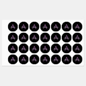 Lila Name der Girl-Monogram-Datei Etiketten (Blatt)
