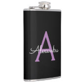 Lila Name der Girl-Monogram-Datei Flachmann (Rechts)