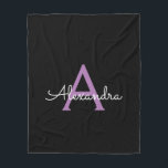 Lila Name der Girl-Monogram-Datei Fleecedecke<br><div class="desc">Lila und schwarze Imitate Script Monogram Fügen Sie Ihren eigenen Namen Fleece Blanket. Das macht den perfekten 16 Geburtstag,  Hochzeit,  Brautparty,  Jubiläum,  Babydusche oder Junggeselinnen-Abschied Geschenk für jemanden,  der Lieben glamourösen Luxus und schicke Stile.</div>