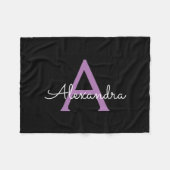 Lila Name der Girl-Monogram-Datei Fleecedecke (Vorderseite (Horizontal))