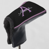 Lila Name der Girl-Monogram-Datei Golf Headcover (3/4 Vorderseite)