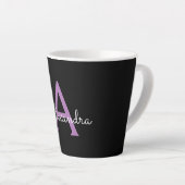 Lila Name der Girl-Monogram-Datei Milchtasse (Rechte Ecke)