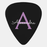 Lila Name der Girl-Monogram-Datei Plektrum<br><div class="desc">Plektrum für Lila und schwarze Namen Das macht den perfekten 16 Geburtstag,  Hochzeit,  Brautparty,  Jubiläum,  Babydusche oder Junggeselinnen-Abschied Geschenk für jemanden,  der Lieben glamourösen Luxus und schicke Stile.</div>
