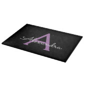 Lila Name der Girl-Monogram-Datei Schneidebrett (Ecke)