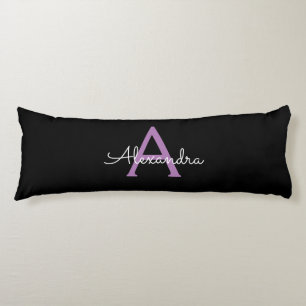 Lila Name der Girl-Monogram-Datei Seitenschläferkissen