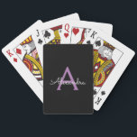 Lila Name der Girl-Monogram-Datei Spielkarten<br><div class="desc">Schwarze und Lila einfache Script Monogram Name Playing Cards. Das macht den perfekten 16 Geburtstag,  Hochzeit,  Brautparty,  Jubiläum,  Babydusche oder Junggeselinnen-Abschied Geschenk für jemanden,  der Lieben glamourösen Luxus und schicke Stile.</div>