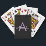 Lila Name der Girl-Monogram-Datei Spielkarten<br><div class="desc">Schwarze und Lila einfache Script Monogram Name Playing Cards. Das macht den perfekten 16 Geburtstag,  Hochzeit,  Brautparty,  Jubiläum,  Babydusche oder Junggeselinnen-Abschied Geschenk für jemanden,  der Lieben glamourösen Luxus und schicke Stile.</div>