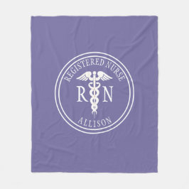 Lila Name der Krankenschwester Caduceus Fleecedecke
