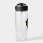 Lila Name der schwarzen Basketball-Mannschaft Trinkflasche (Vorderseite)