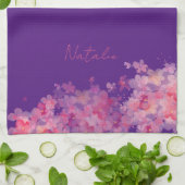 Lila Name der Wasserfarbe Geschirrtuch (Gefaltet)