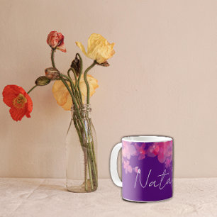 Lila Name der Wasserfarben Kaffeetasse