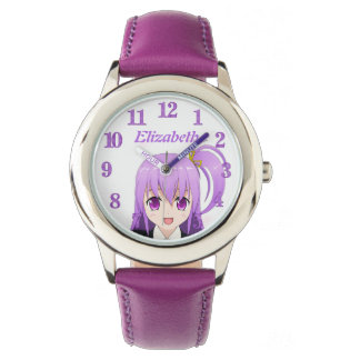 Lila Name des Anime-Mädchens Armbanduhr