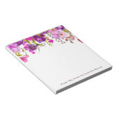 Lila Name des Blumenkorbs Personalisiert Notizblock (angewinkelt)