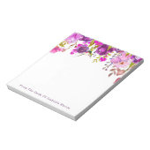 Lila Name des Blumenkorbs Personalisiert Notizblock (Rotiert)