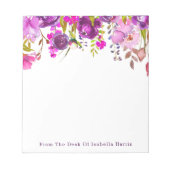 Lila Name des Blumenkorbs Personalisiert Notizblock (Vorderseite)