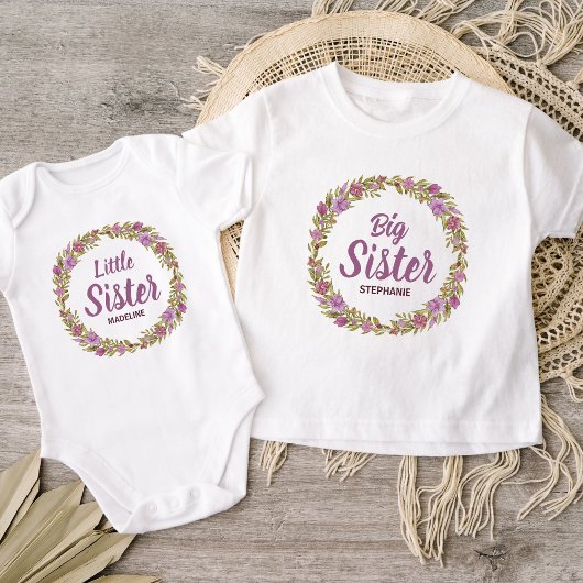 Lila Name des Blumenkranzes Baby T-shirt