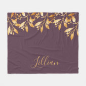 Lila Name des botanischen Sprigs Fleecedecke (Vorderseite (Horizontal))