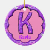 Lila Name des Buchstabe-K der Verzierungs-w Keramikornament (Hinten)