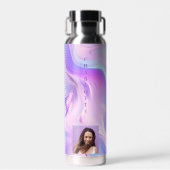 Lila Name des holografischen rosa Fotos Trinkflasche (Vorne)