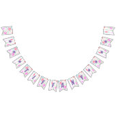 Lila Name des Leuchtkörpers auf Aquamarinen Peachy Wimpelkette (Alle)
