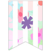 Lila Name des Leuchtkörpers auf Aquamarinen Peachy Wimpelkette (Zweite Fahne)