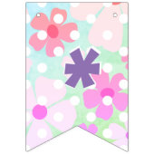 Lila Name des Leuchtkörpers auf Aquamarinen Peachy Wimpelkette (Dritte Fahne)