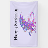 Lila Name des phantastischen Mosaikdrachen Banner (Vertikal)