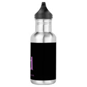 Lila Name des Schwarzen Monogrammes modern Edelstahlflasche (Rechts)