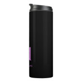 Lila Name des Schwarzen Monogrammes modern Thermosbecher (Nach rechts gedreht)