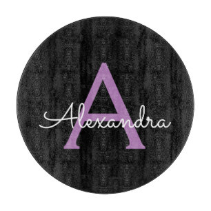 Lila Name des Schwarzen Skripts Schneidebrett