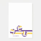 lila Name des Volleyballspielers Post-it Klebezettel (Vorderseite)
