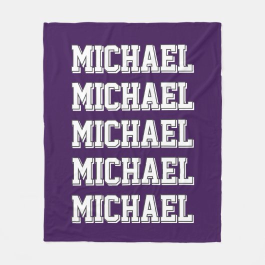 Lila Name Fleecedecke (Vorderseite)