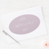 Lila Name für kleine Unternehmen Ovaler Aufkleber (Umschlag)