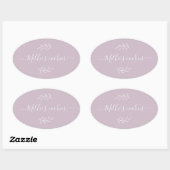 Lila Name für kleine Unternehmen Ovaler Aufkleber (Blatt)