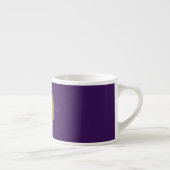 Lila Name für Monogramm-Skripte Espressotasse (Rechts)
