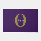 Lila Name für Monogramm-Skripte Fußmatte (Vorderseite)