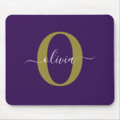 Lila Name für Monogramm-Skripte Mousepad (Vorne)