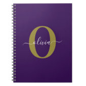 Lila Name für Monogramm-Skripte Notizblock (Vorderseite)