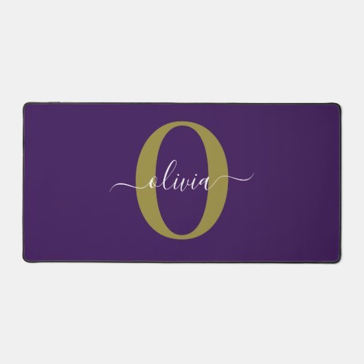 Lila Name für Monogramm-Skripte Schreibtischunterlage (Vorderseite)