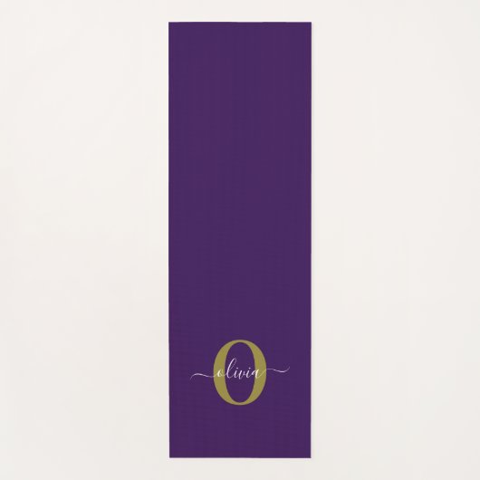 Lila Name für Monogramm-Skripte Yogamatte (Vorderseite)